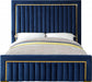 Dolce Velvet Queen King Bed (3 Boxes) Blue - DolceNavy-K