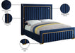 Dolce Velvet Queen King Bed (3 Boxes) Blue - DolceNavy-K