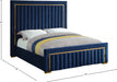 Dolce Velvet Queen King Bed (3 Boxes) Blue - DolceNavy-K