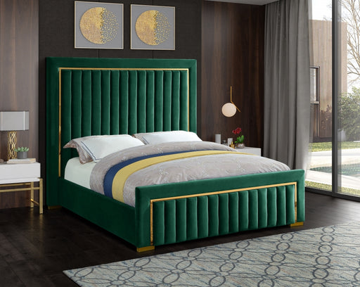 Dolce Velvet Queen King Bed (3 Boxes) Green - DolceGreen-K