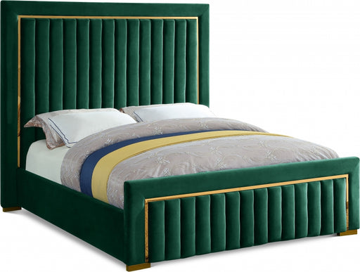 Dolce Velvet Queen King Bed (3 Boxes) Green - DolceGreen-K