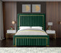 Dolce Velvet Queen Queen Bed (3 Boxes) Green - DolceGreen-Q