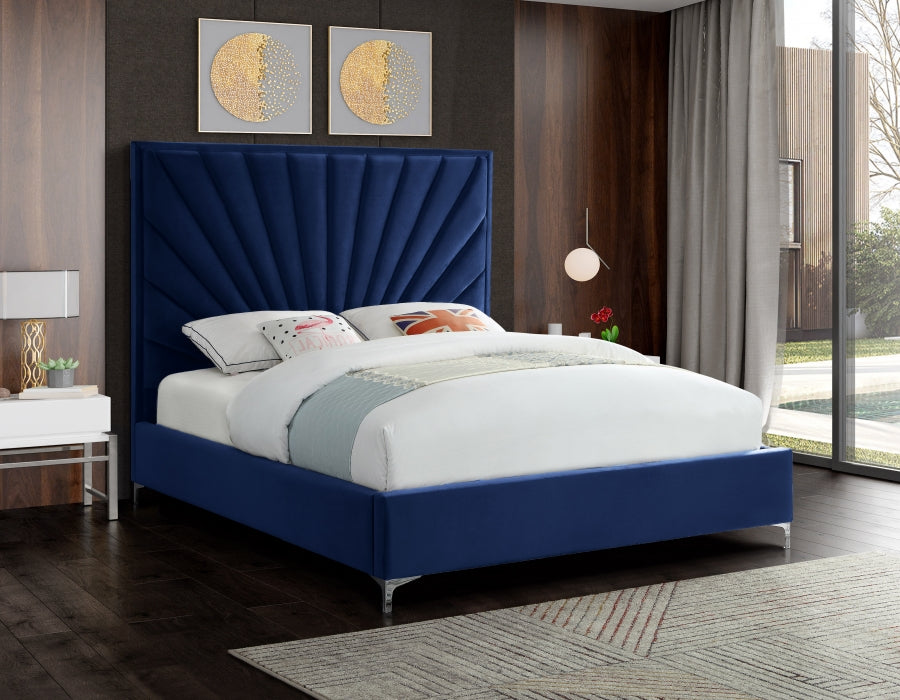 Eclipse Velvet Full Bed Blue - EclipseNavy-F