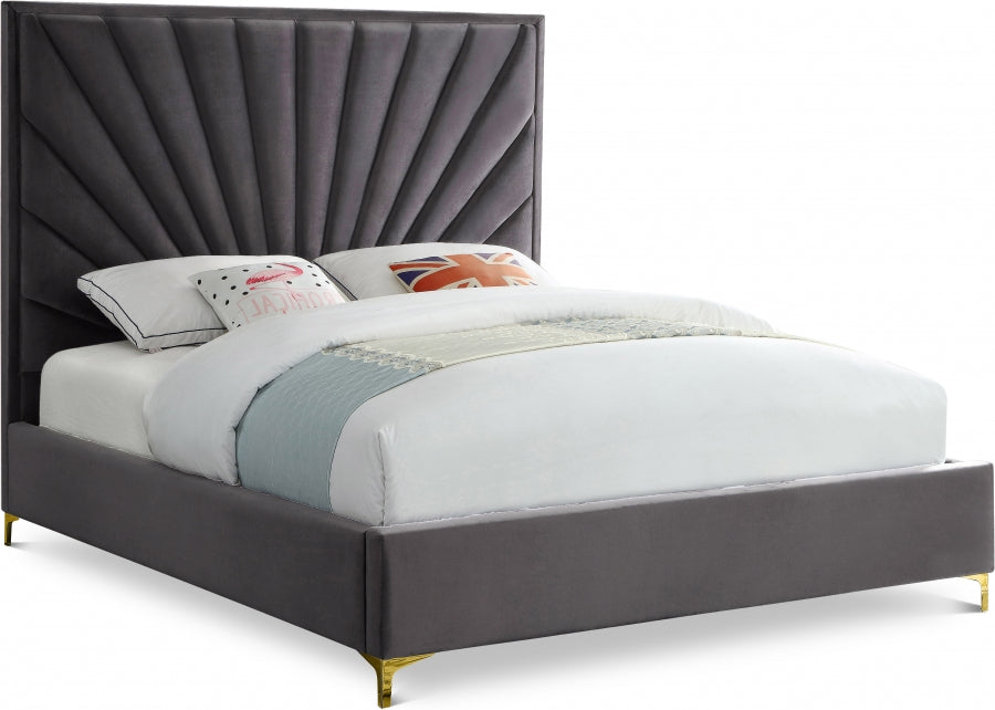 Eclipse Velvet Full Bed Grey - EclipseGrey-F