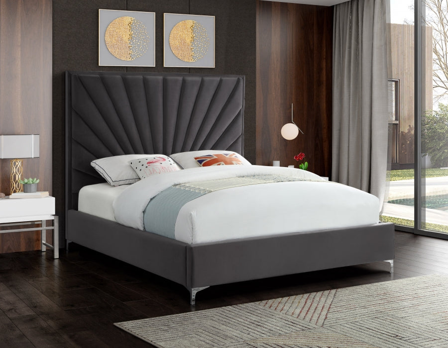 Eclipse Velvet Full Bed Grey - EclipseGrey-F