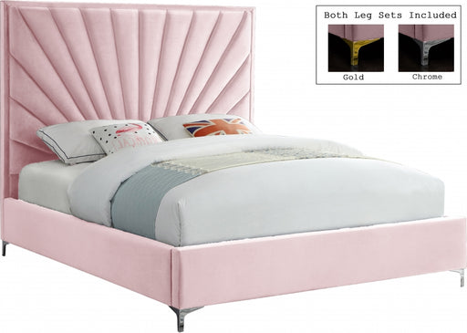 Eclipse Velvet Full Bed Pink - EclipsePink-F