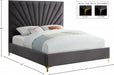 Eclipse Velvet King Bed Grey - EclipseGrey-K