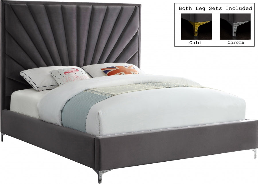 Eclipse Velvet King Bed Grey - EclipseGrey-K