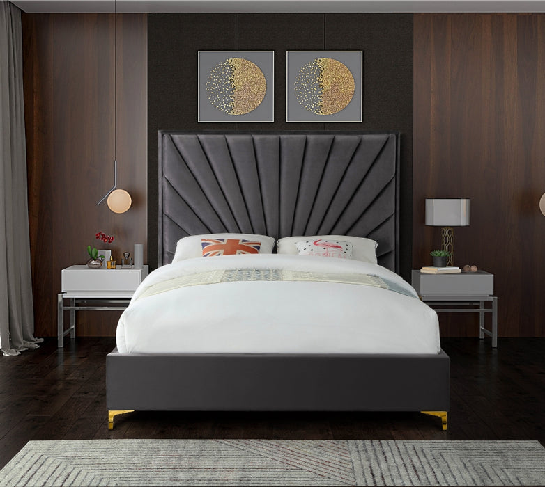 Eclipse Velvet King Bed Grey - EclipseGrey-K