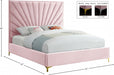 Eclipse Velvet King Bed Pink - EclipsePink-K