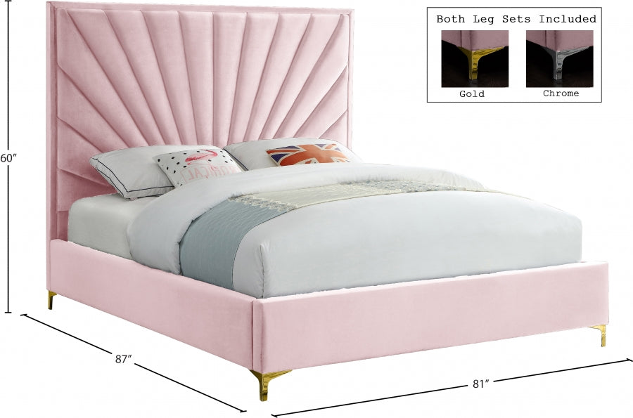 Eclipse Velvet King Bed Pink - EclipsePink-K