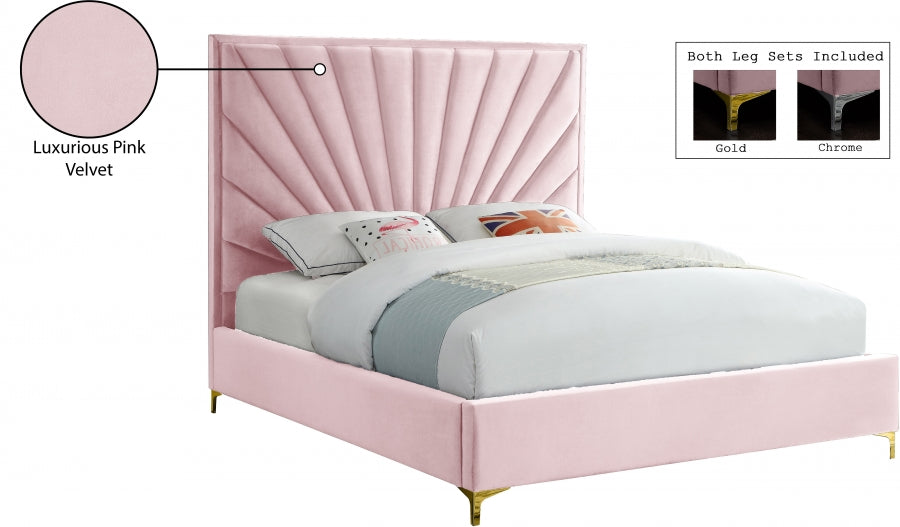 Eclipse Velvet King Bed Pink - EclipsePink-K