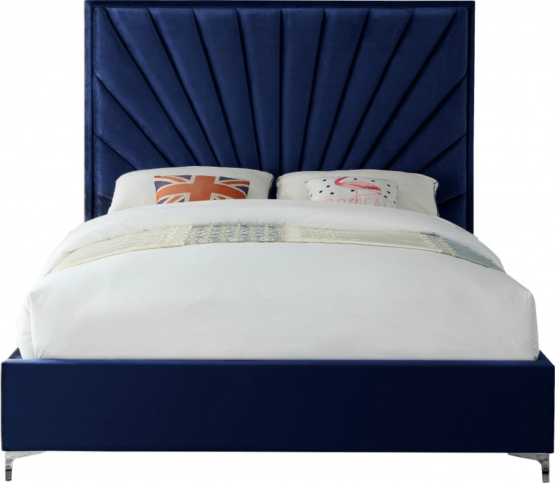 Eclipse Velvet Queen Bed Blue - EclipseNavy-Q