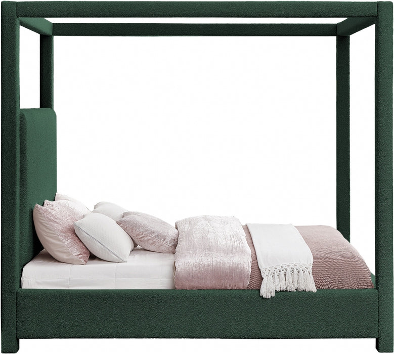 Eden Boucle Fabric King Bed (3 Boxes) Green - EdenGreen-K