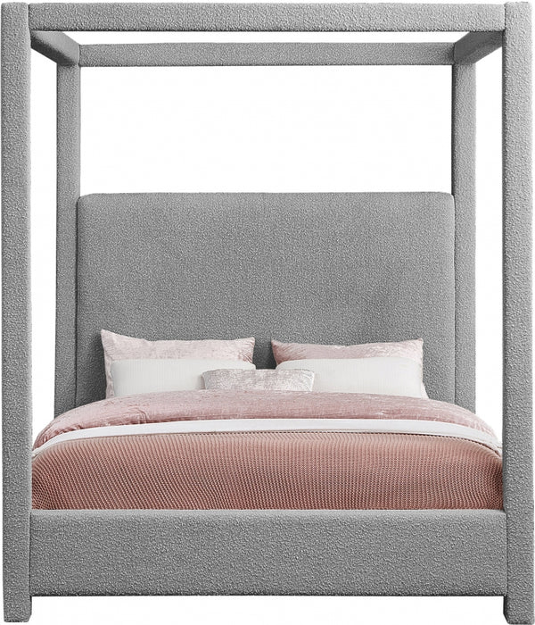 Eden Boucle Fabric King Bed (3 Boxes) Grey - EdenGrey-K