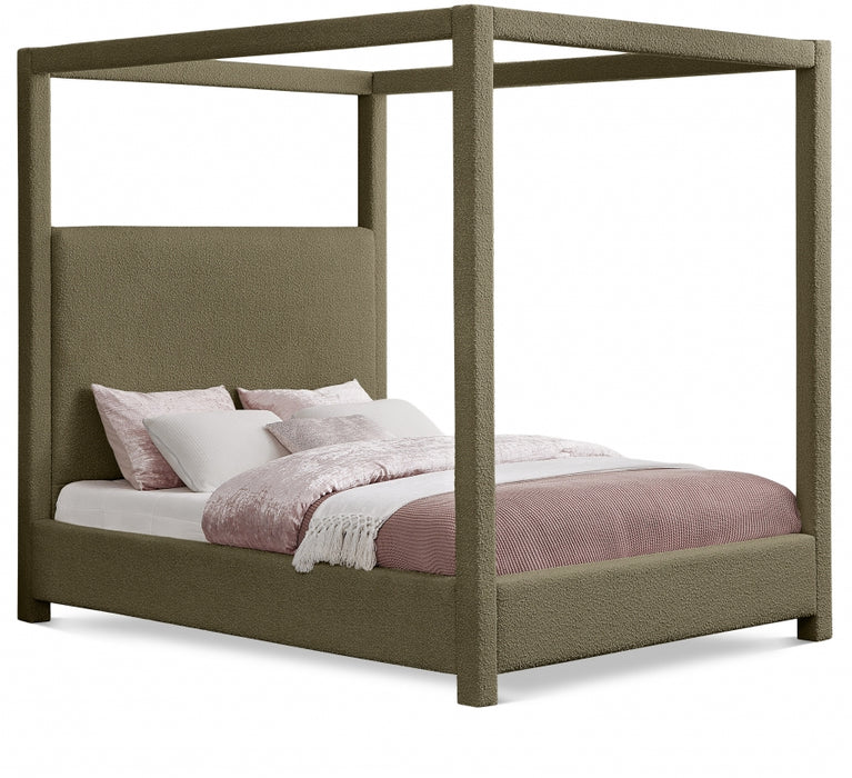 Eden Boucle Fabric King Bed (3 Boxes) Olive - EdenOlive-K