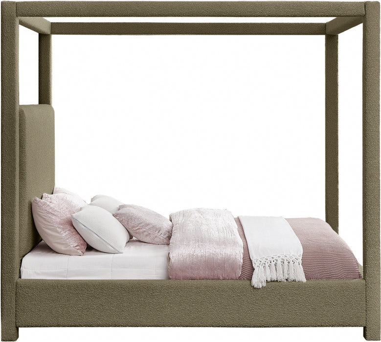 Eden Boucle Fabric King Bed (3 Boxes) Olive - EdenOlive-K