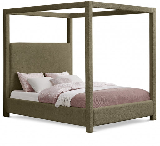 Eden Boucle Fabric Queen Bed (3 Boxes) Olive - EdenOlive-Q