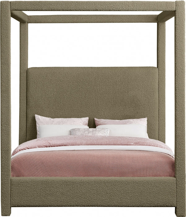 Eden Boucle Fabric Queen Bed (3 Boxes) Olive - EdenOlive-Q