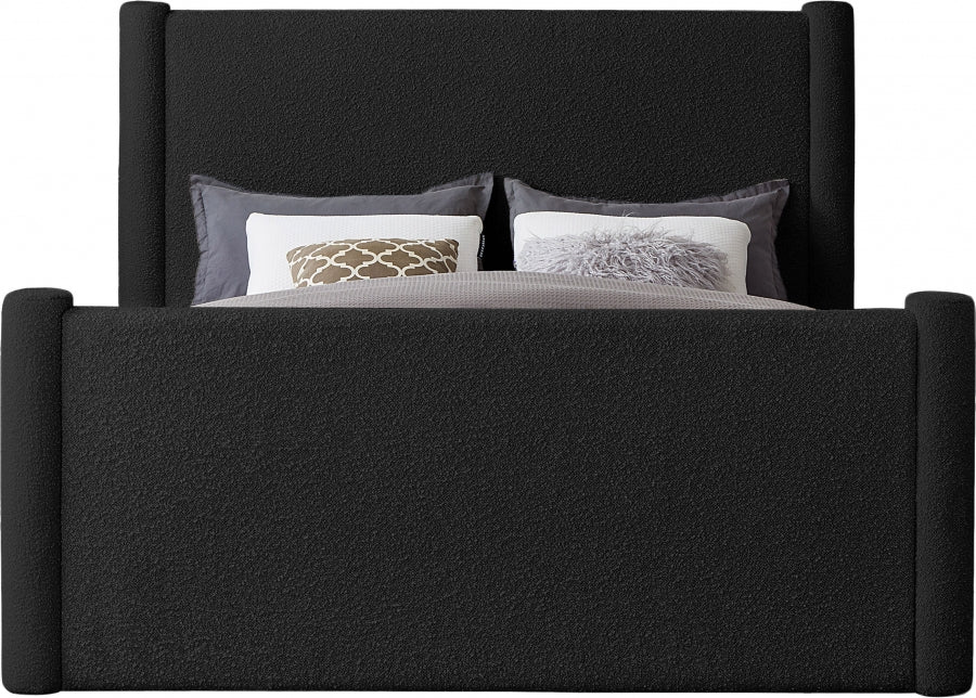 Elias Boucle Fabric Full Bed Black - B1299Black-F