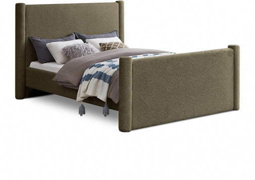 Elias Boucle Fabric Full Bed Olive - B1299Olive-F