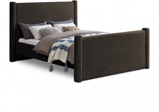 Elias Boucle Fabric King Bed Brown - B1299Brown-K