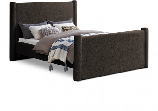 Elias Boucle Fabric Queen Bed Brown - B1299Brown-Q