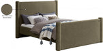 Elias Boucle Fabric Queen Bed Olive - B1299Olive-Q