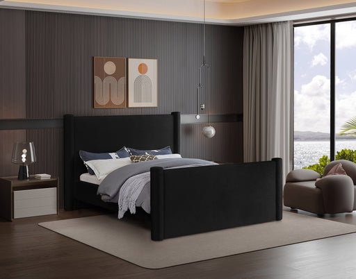 Elias Velvet Full Bed Black - B1298Black-F