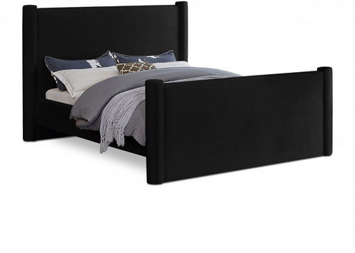 Elias Velvet Full Bed Black - B1298Black-F