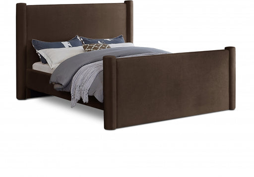 Elias Velvet Full Bed Brown - B1298Brown-F