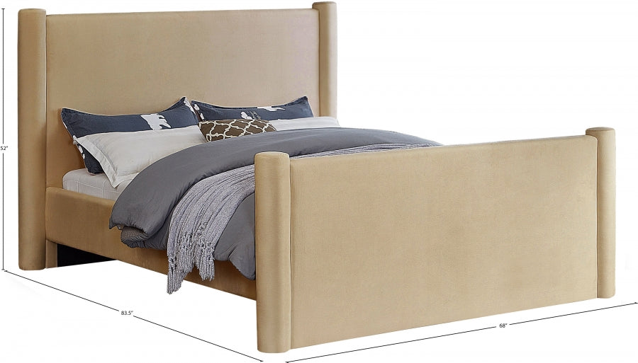 Elias Velvet Full Bed Camel - B1298Camel-F