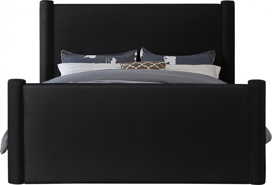 Elias Velvet King Bed Black - B1298Black-K