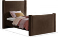 Elias Velvet Twin Bed Brown - B1298Brown-T