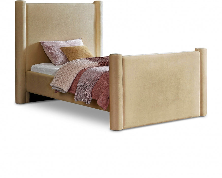 Elias Velvet Twin Bed Camel - B1298Camel-T