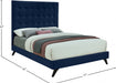 Elly Velvet Full Bed Blue - EllyNavy-F