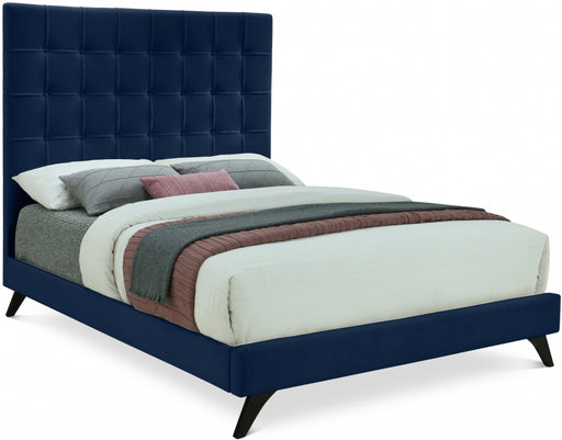 Elly Velvet Full Bed Blue - EllyNavy-F