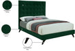 Elly Velvet Full Bed Green - EllyGreen-F