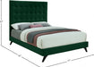 Elly Velvet Full Bed Green - EllyGreen-F