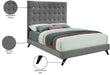 Elly Velvet Full Bed Grey - EllyGrey-F