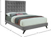 Elly Velvet Full Bed Grey - EllyGrey-F