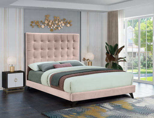 Elly Velvet Full Bed Pink - EllyPink-F