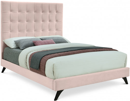 Elly Velvet Full Bed Pink - EllyPink-F