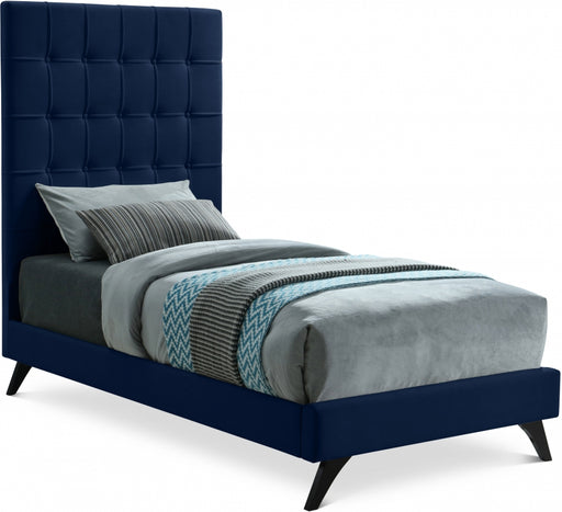 Elly Velvet Twin Bed Blue - EllyNavy-T