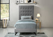 Elly Velvet Twin Bed Grey - EllyGrey-T