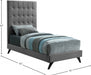 Elly Velvet Twin Bed Grey - EllyGrey-T