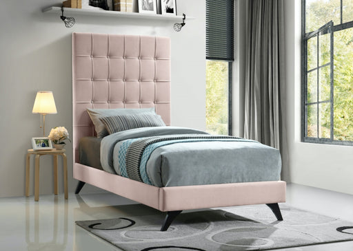 Elly Velvet Twin Bed Pink - EllyPink-T