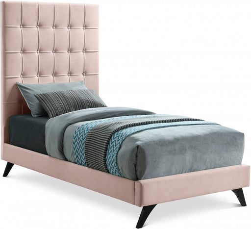 Elly Velvet Twin Bed Pink - EllyPink-T