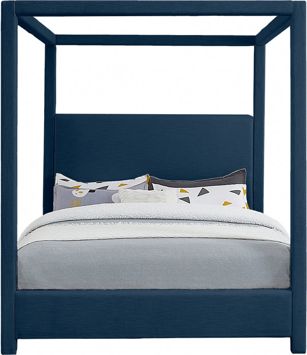 Emerson Linen Textured King Bed (3 Boxes) Blue - EmersonNavy-K