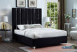 Enzo Velvet Full Bed Black - EnzoBlack-F